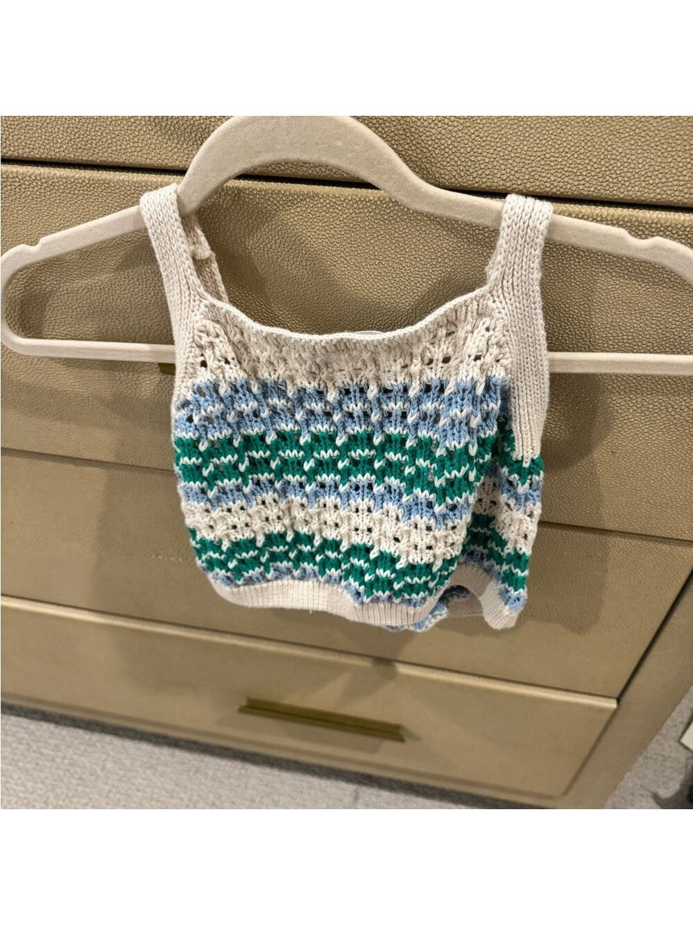 Zara Kids Crochet Tank Top - Cream, Blue, Green - Picture 3 of 3